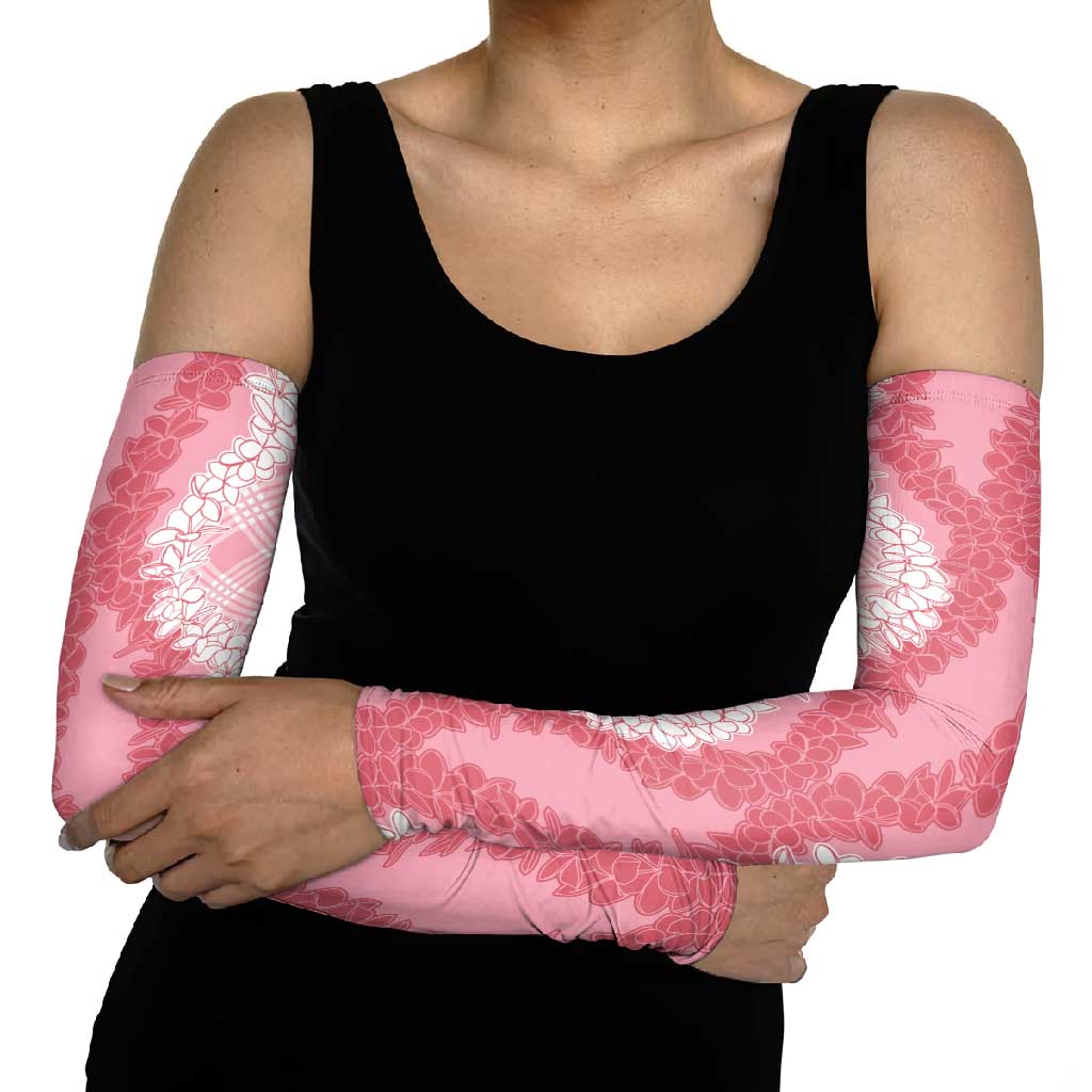 Hawaii Aloha Plumeria Lei Pink Palaka Arm Sleeves LT7 - Polynesian Pride