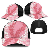 Hawaii Aloha Plumeria Lei Pink Palaka Baseball Net Cap LT7 - Polynesian Pride