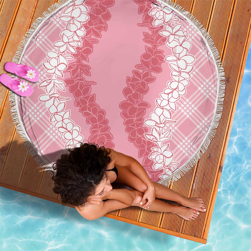 Hawaii Aloha Plumeria Lei Pink Palaka Beach Blanket LT7 - Polynesian Pride