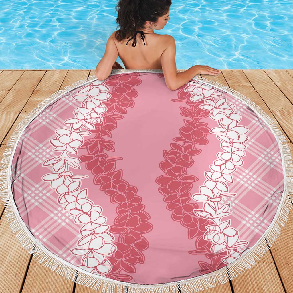 Hawaii Aloha Plumeria Lei Pink Palaka Beach Blanket LT7 - Polynesian Pride