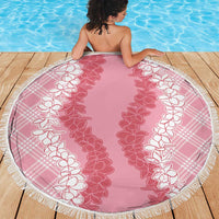 Hawaii Aloha Plumeria Lei Pink Palaka Beach Blanket LT7 - Polynesian Pride