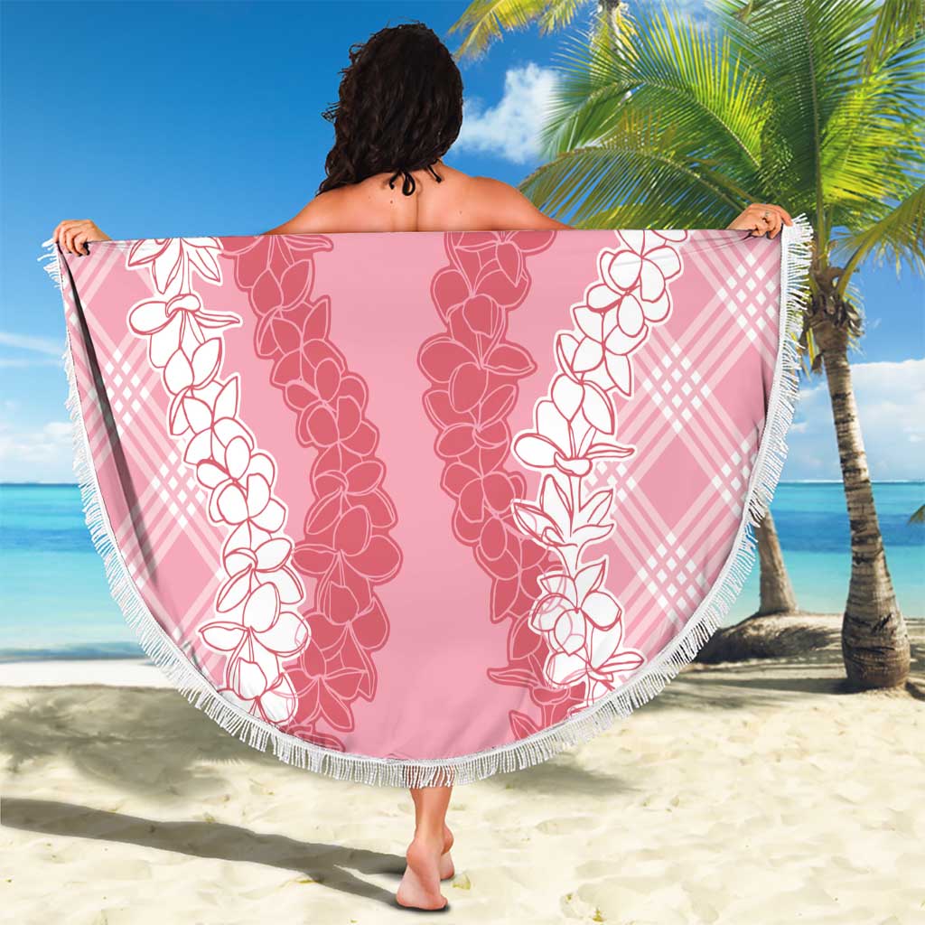 Hawaii Aloha Plumeria Lei Pink Palaka Beach Blanket LT7 - Polynesian Pride