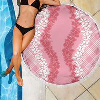 Hawaii Aloha Plumeria Lei Pink Palaka Beach Blanket LT7 - Polynesian Pride