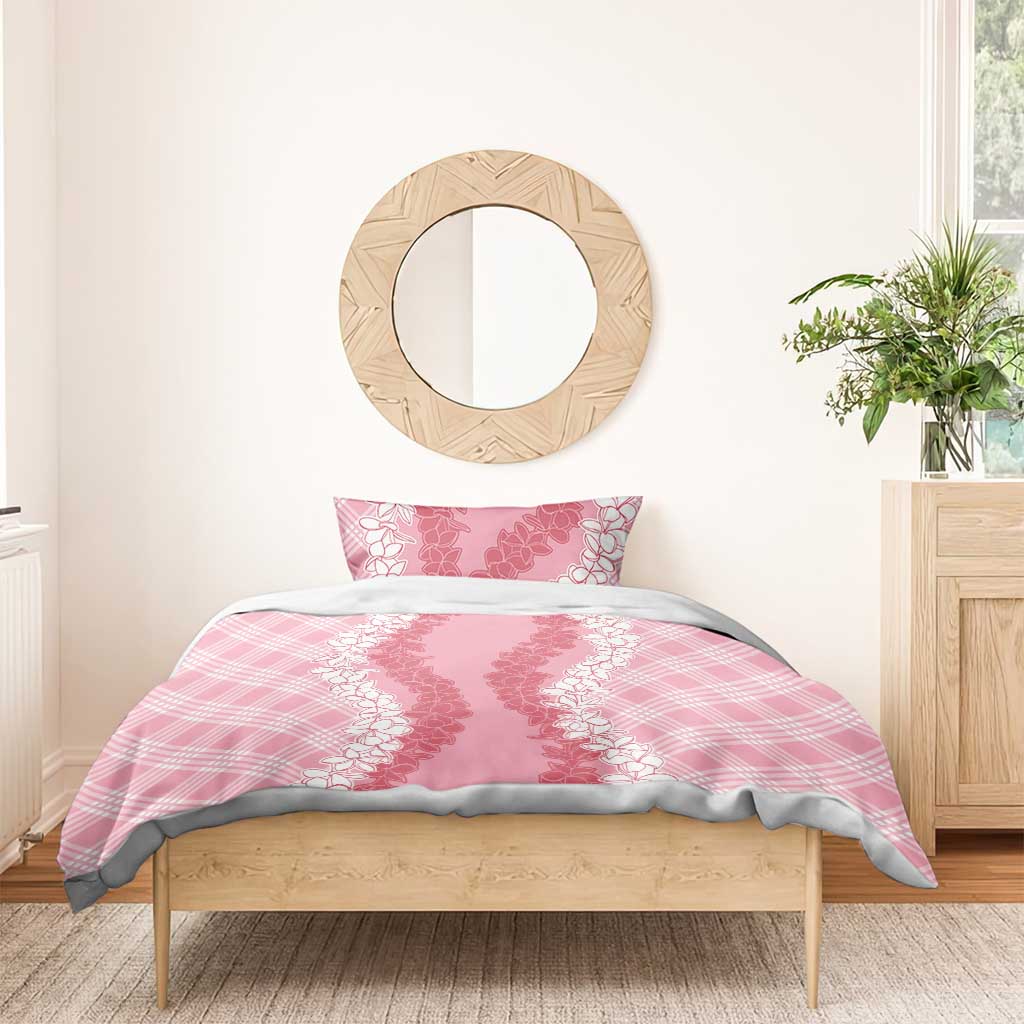 Hawaii Aloha Plumeria Lei Pink Palaka Bedding Set LT7 - Polynesian Pride