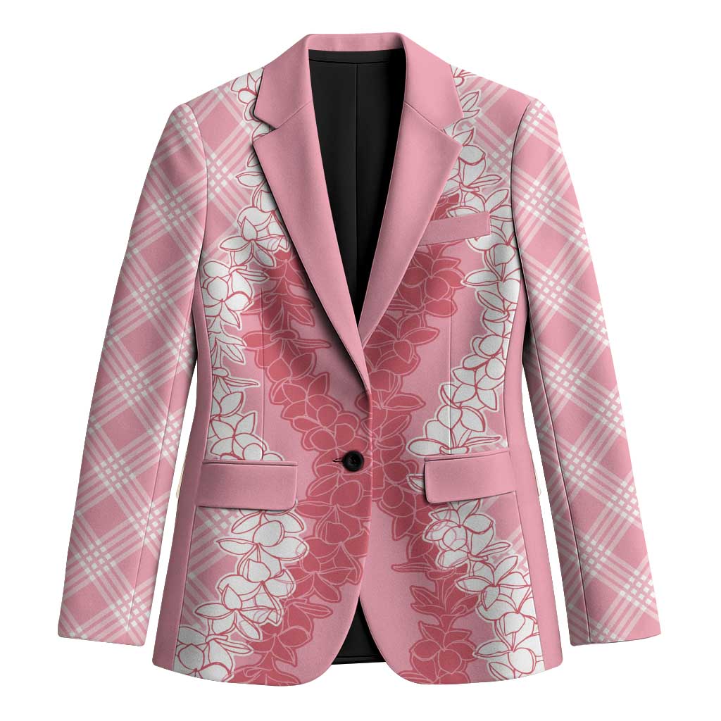Hawaii Aloha Plumeria Lei Pink Palaka Blazer LT7 Unisex Pink - Polynesian Pride