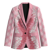Hawaii Aloha Plumeria Lei Pink Palaka Blazer LT7 Unisex Pink - Polynesian Pride