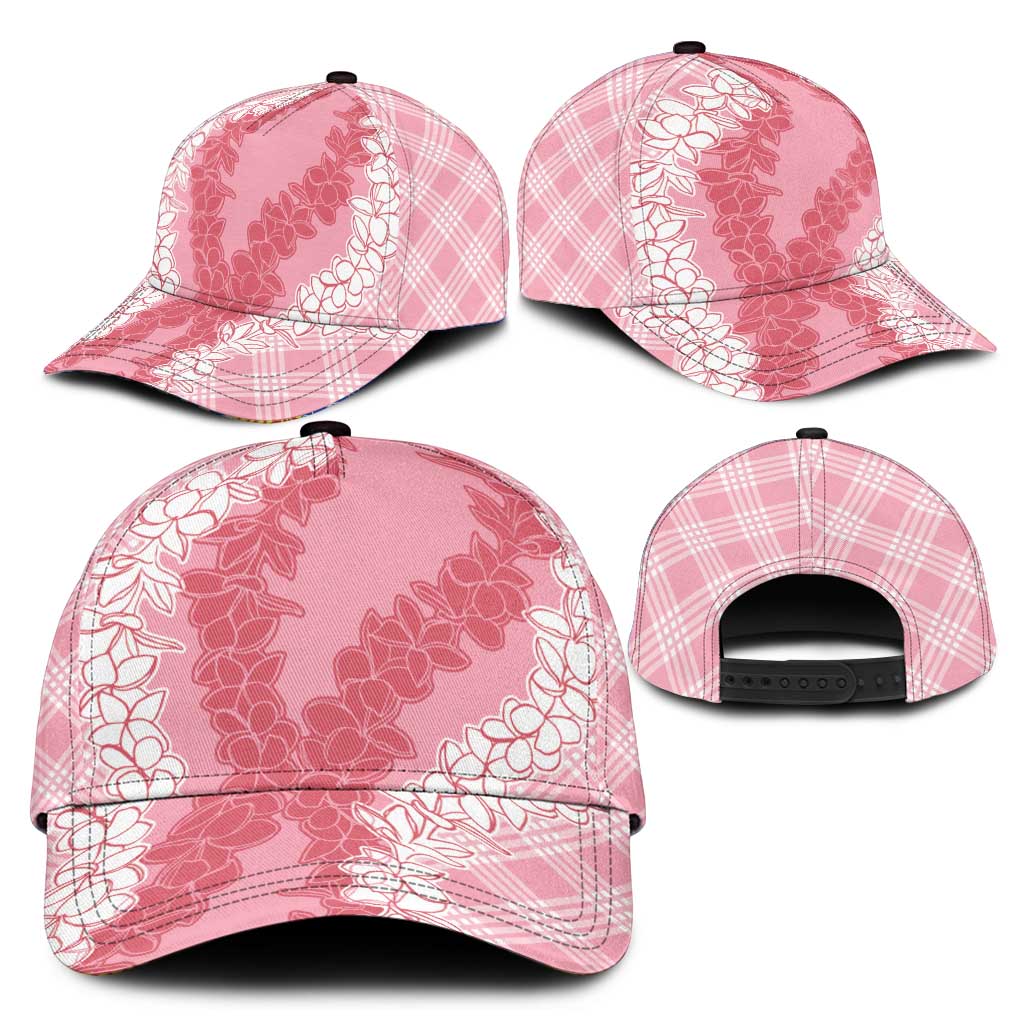 Hawaii Aloha Plumeria Lei Pink Palaka Classic Cap LT7 - Polynesian Pride