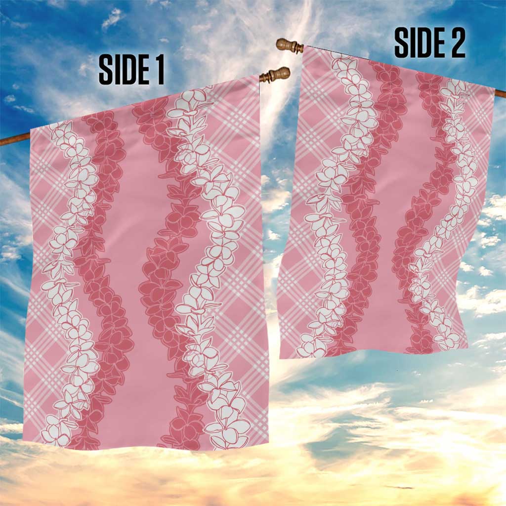 Hawaii Aloha Plumeria Lei Pink Palaka Garden Flag LT7 - Polynesian Pride