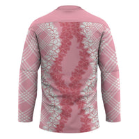 Hawaii Aloha Plumeria Lei Pink Palaka Hockey Jersey LT7 - Polynesian Pride