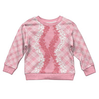 Hawaii Aloha Plumeria Lei Pink Palaka Kid Ugly Christmas Sweater LT7 Kid Pink - Polynesian Pride
