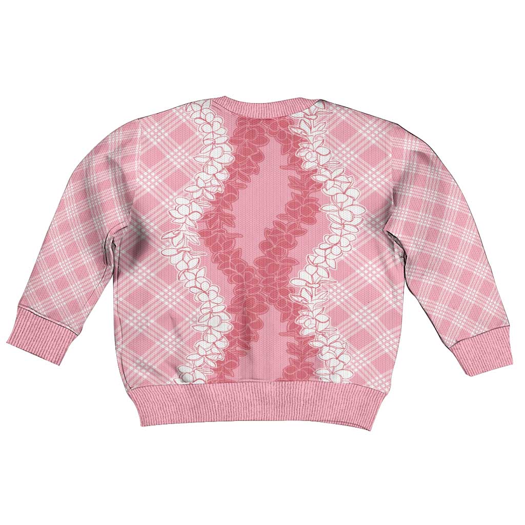 Hawaii Aloha Plumeria Lei Pink Palaka Kid Ugly Christmas Sweater LT7 - Polynesian Pride