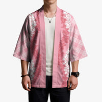 Hawaii Aloha Plumeria Lei Pink Palaka Kimono LT7 - Polynesian Pride