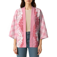 Hawaii Aloha Plumeria Lei Pink Palaka Kimono LT7 - Polynesian Pride