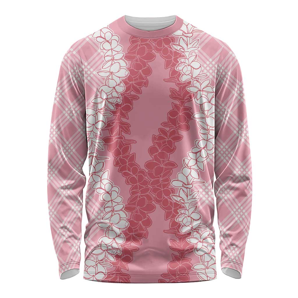 Hawaii Aloha Plumeria Lei Pink Palaka Long Sleeve Shirt LT7 Unisex Pink - Polynesian Pride