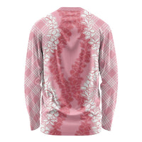 Hawaii Aloha Plumeria Lei Pink Palaka Long Sleeve Shirt LT7 - Polynesian Pride