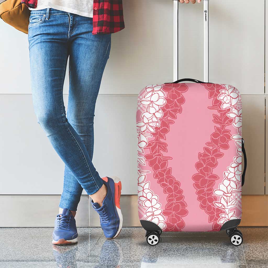 Hawaii Aloha Plumeria Lei Pink Palaka Luggage Cover LT7 - Polynesian Pride