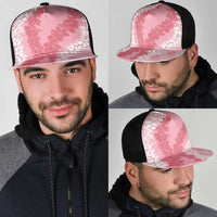Hawaii Aloha Plumeria Lei Pink Palaka Mesh Trucker Cap LT7 - Polynesian Pride
