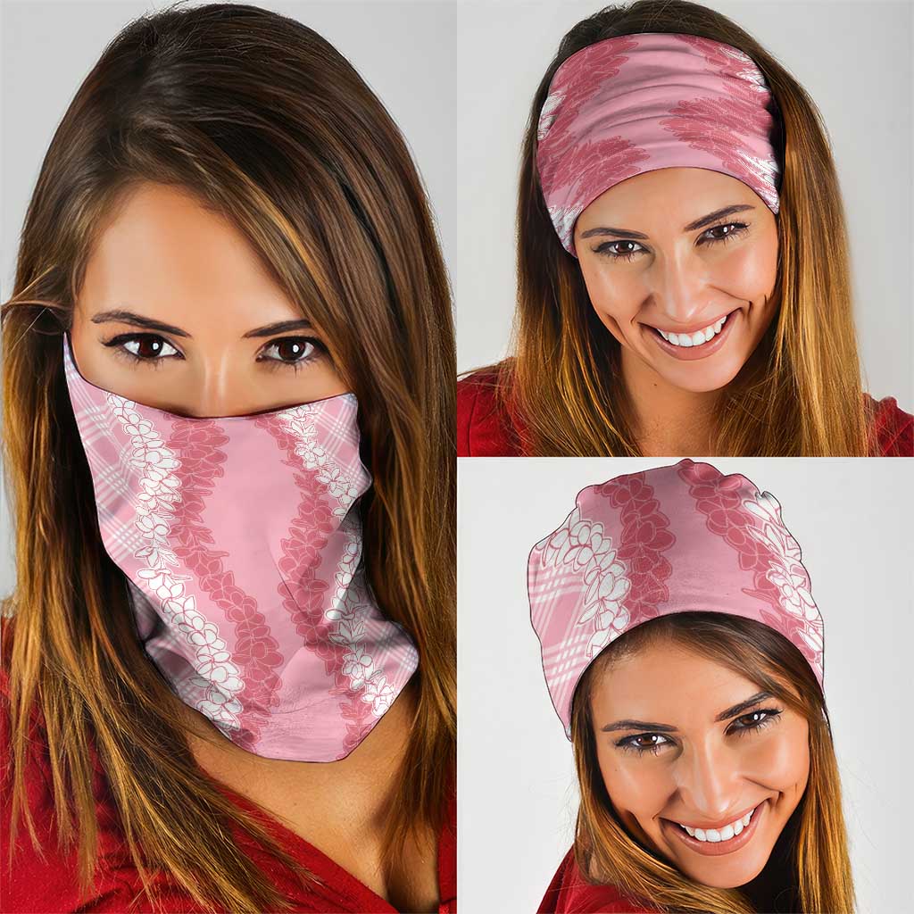 Hawaii Aloha Plumeria Lei Pink Palaka Neck Gaiter LT7 - Polynesian Pride