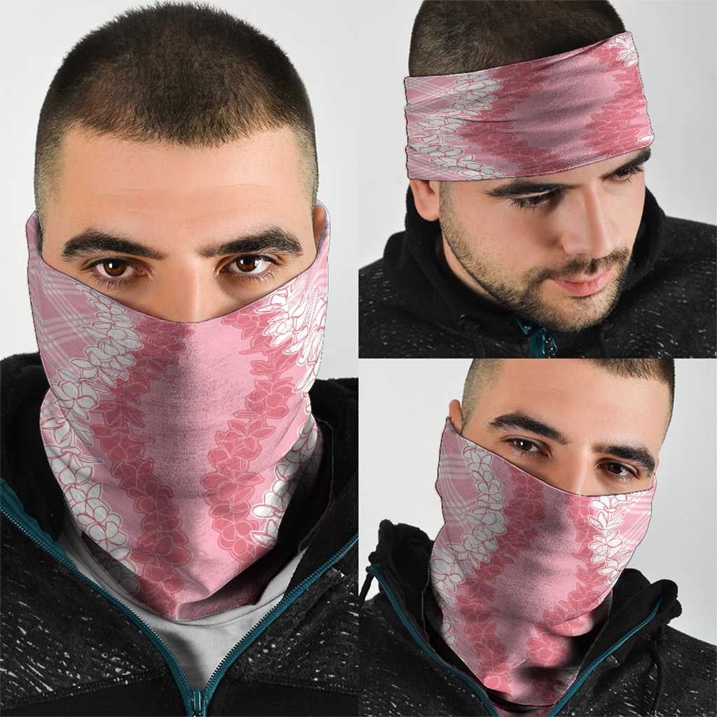 Hawaii Aloha Plumeria Lei Pink Palaka Neck Gaiter LT7 - Polynesian Pride