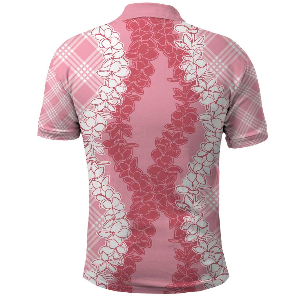 Hawaii Aloha Plumeria Lei Pink Palaka Polo Shirt LT7 - Polynesian Pride