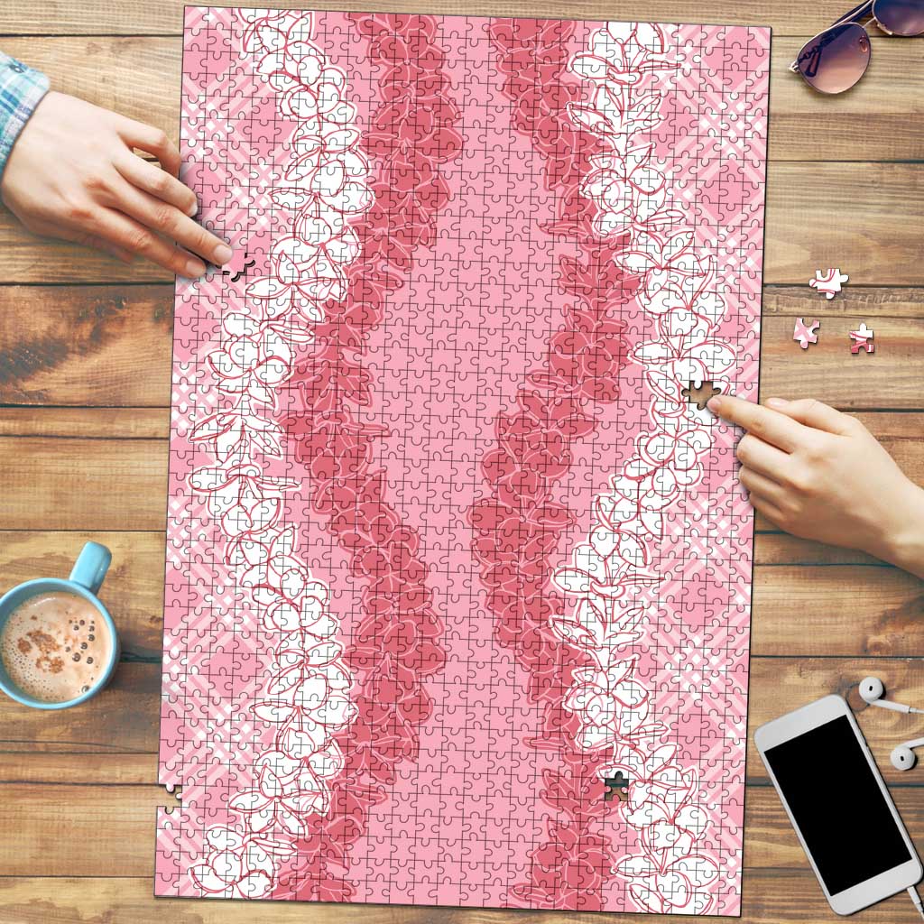 Hawaii Aloha Plumeria Lei Pink Palaka Puzzle LT7 Pink - Polynesian Pride
