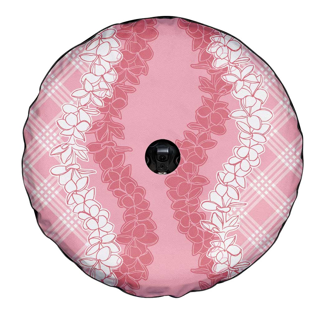 Hawaii Aloha Plumeria Lei Pink Palaka Spare Tire Cover LT7 - Polynesian Pride