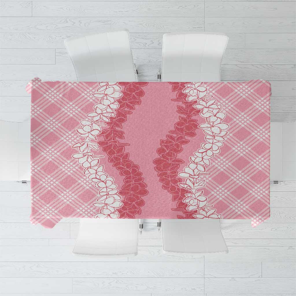 Hawaii Aloha Plumeria Lei Pink Palaka Tablecloth LT7 Pink - Polynesian Pride