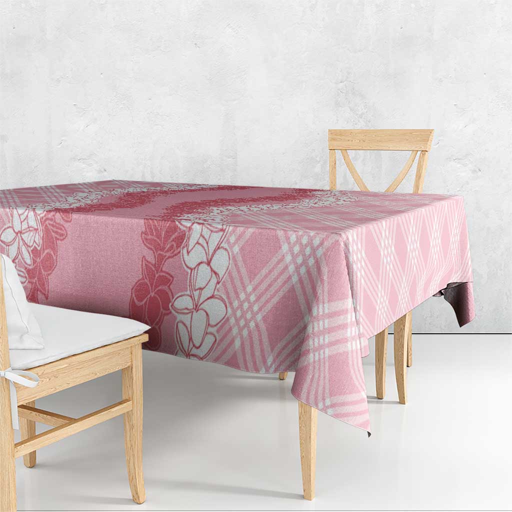 Hawaii Aloha Plumeria Lei Pink Palaka Tablecloth LT7 - Polynesian Pride