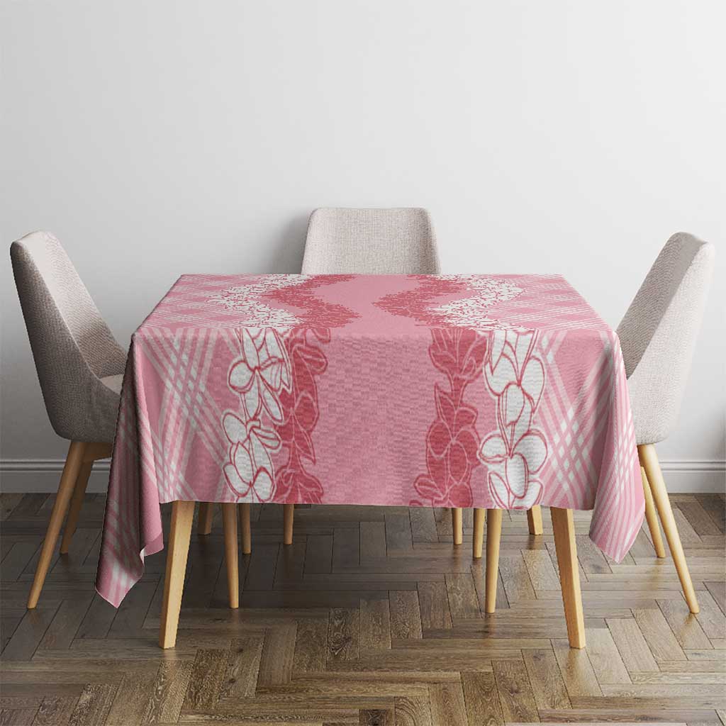Hawaii Aloha Plumeria Lei Pink Palaka Tablecloth LT7 - Polynesian Pride