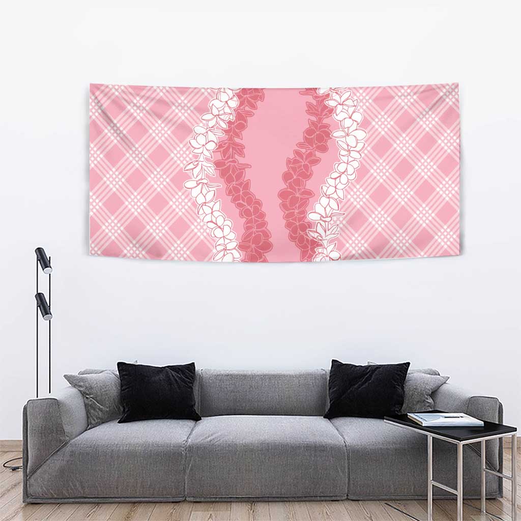 Hawaii Aloha Plumeria Lei Pink Palaka Tapestry LT7 - Polynesian Pride