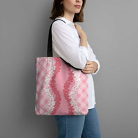 Hawaii Aloha Plumeria Lei Pink Palaka Tote Bag LT7 - Polynesian Pride