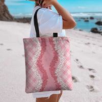 Hawaii Aloha Plumeria Lei Pink Palaka Tote Bag LT7 - Polynesian Pride