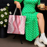 Hawaii Aloha Plumeria Lei Pink Palaka Tote Bag LT7 - Polynesian Pride