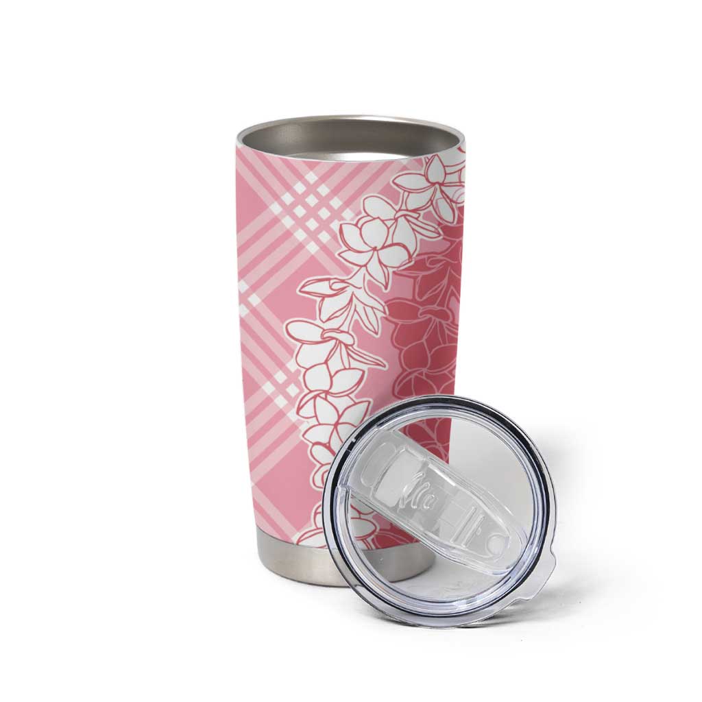 Hawaii Aloha Plumeria Lei Pink Palaka Tumbler Cup LT7 - Polynesian Pride