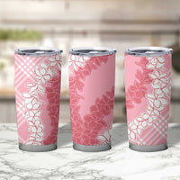Hawaii Aloha Plumeria Lei Pink Palaka Tumbler Cup LT7 - Polynesian Pride
