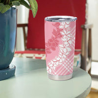 Hawaii Aloha Plumeria Lei Pink Palaka Tumbler Cup LT7 - Polynesian Pride