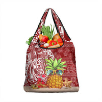 Mele Kalikimaka Hawaii Christmas Grocery Bag Pineapple Party LT7 1-pack One Size Red - Polynesian Pride