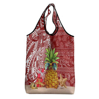 Mele Kalikimaka Hawaii Christmas Grocery Bag Pineapple Party LT7 - Polynesian Pride