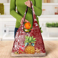 Mele Kalikimaka Hawaii Christmas Grocery Bag Pineapple Party LT7 - Polynesian Pride