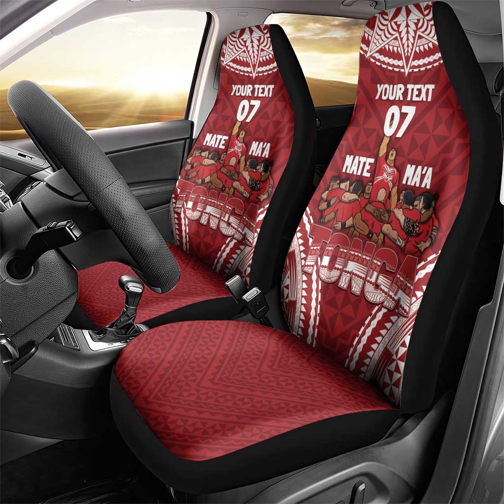 Personalized Mate Maa Tonga Rugby Car Seat Cover Ofa Atu Tonga LT7 - Polynesian Pride