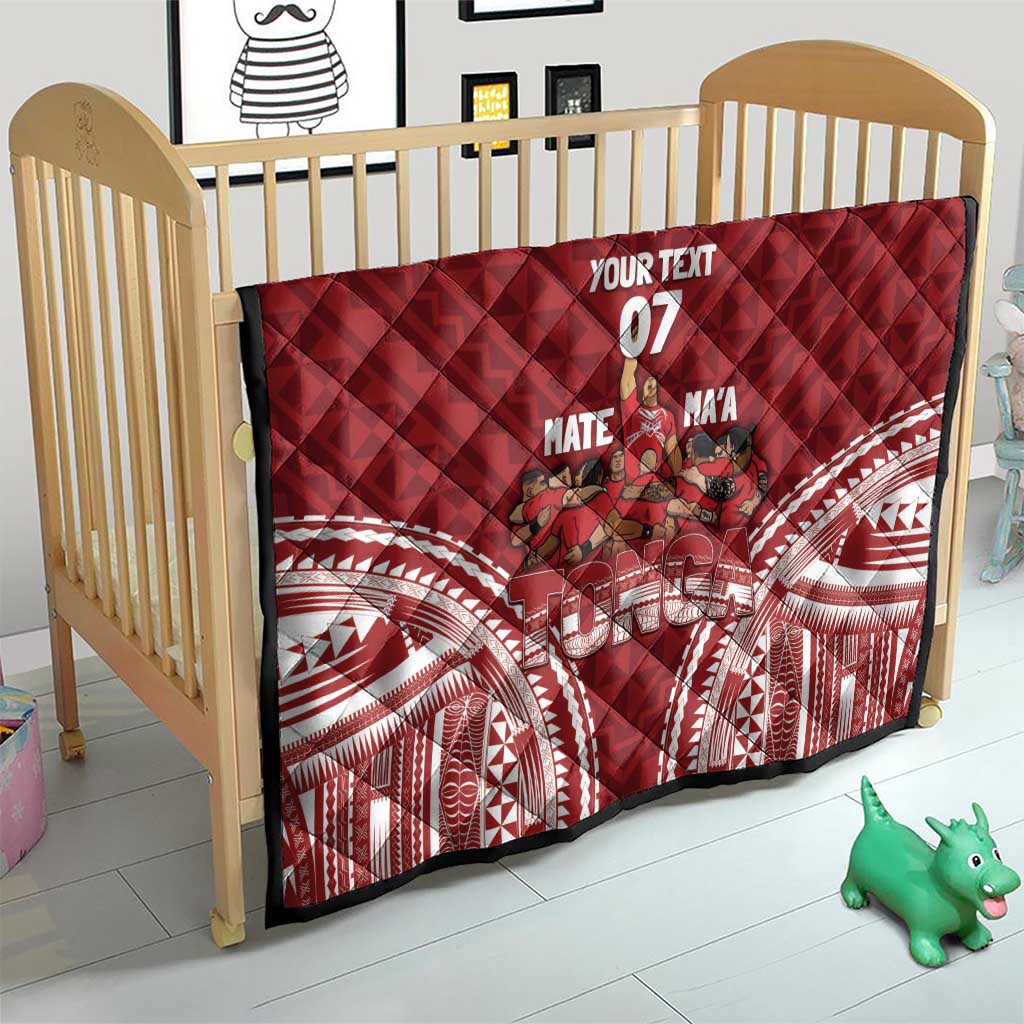 Personalized Mate Maa Tonga Rugby Quilt Ofa Atu Tonga LT7 - Polynesian Pride