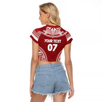Personalized Mate Maa Tonga Rugby Raglan Cropped T Shirt Ofa Atu Tonga LT7 - Polynesian Pride