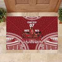 Personalized Mate Maa Tonga Rugby Rubber Doormat Ofa Atu Tonga LT7 Red - Polynesian Pride