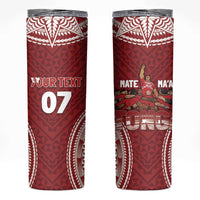 Personalized Mate Maa Tonga Rugby Skinny Tumbler Ofa Atu Tonga LT7 Red - Polynesian Pride