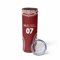 Personalized Mate Maa Tonga Rugby Skinny Tumbler Ofa Atu Tonga LT7 - Polynesian Pride