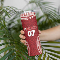 Personalized Mate Maa Tonga Rugby Skinny Tumbler Ofa Atu Tonga LT7 - Polynesian Pride