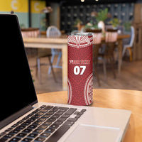 Personalized Mate Maa Tonga Rugby Skinny Tumbler Ofa Atu Tonga LT7 - Polynesian Pride