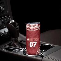 Personalized Mate Maa Tonga Rugby Skinny Tumbler Ofa Atu Tonga LT7 - Polynesian Pride