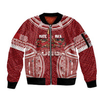 Personalized Mate Maa Tonga Rugby Sleeve Zip Bomber Jacket Ofa Atu Tonga LT7 Unisex Red - Polynesian Pride