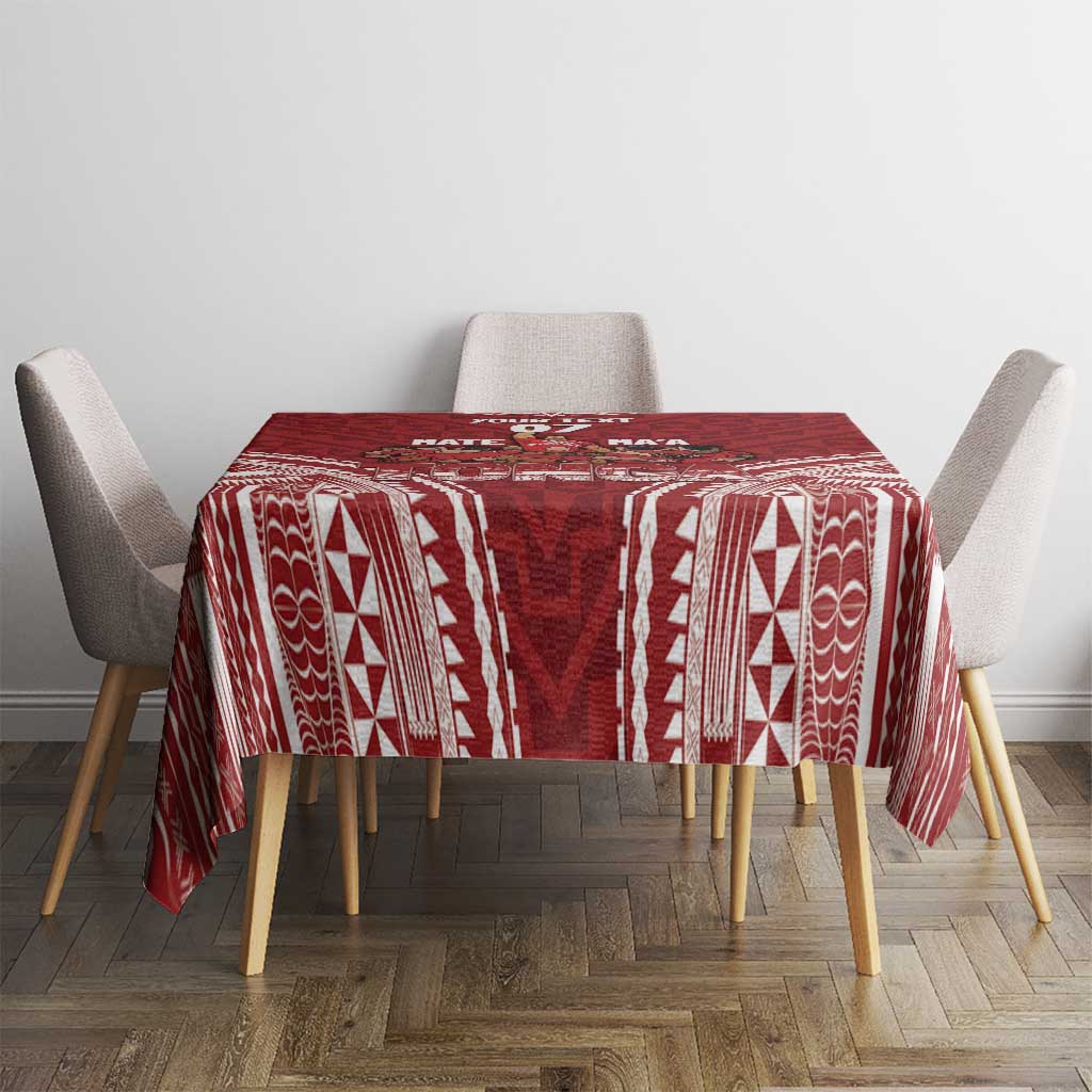Personalized Mate Maa Tonga Rugby Tablecloth Ofa Atu Tonga LT7 - Polynesian Pride